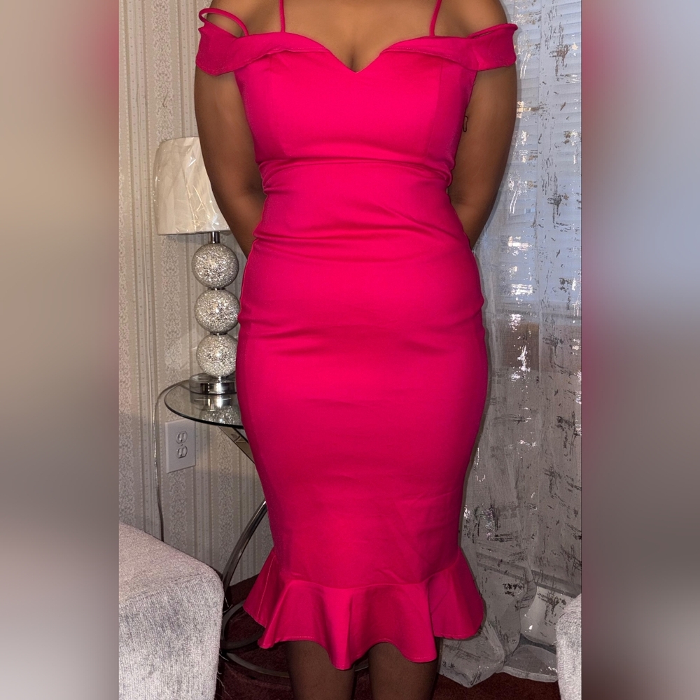 Superdown Pink Bodycon Midi Dress Cocktail